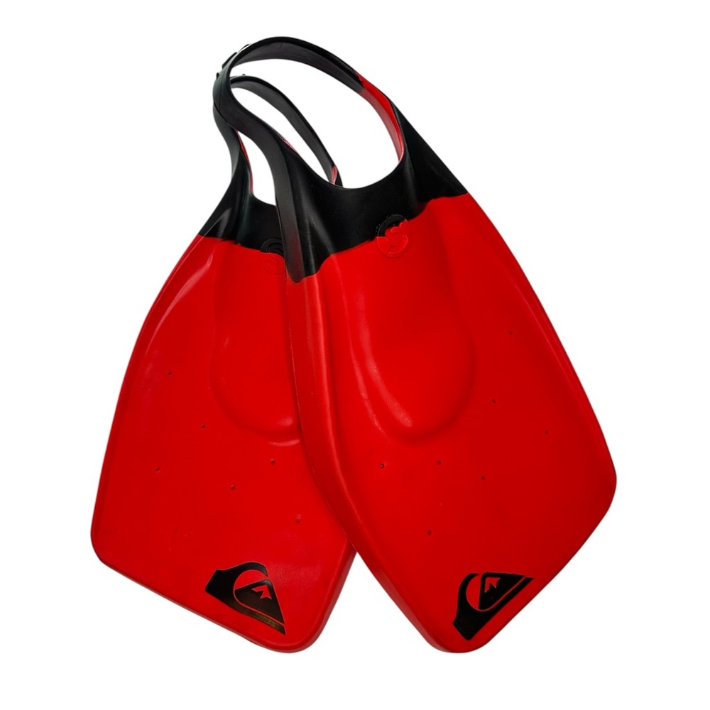 Quiksilver Swim Fins Streamlined Design Red & Black NWT Mens Size M/L (9-10.5)
